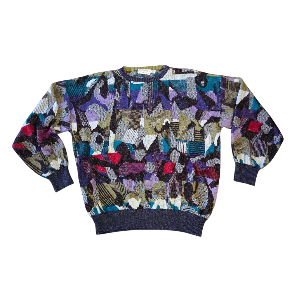 ST. CROIX Sweater Abstract Artsy Limited Edition Cosby Coogi Style XL Tall  VTG